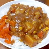 にんにく入り、合びき肉カレー